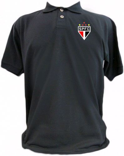 POLO MASCULINA SÃO PAULO PRETA